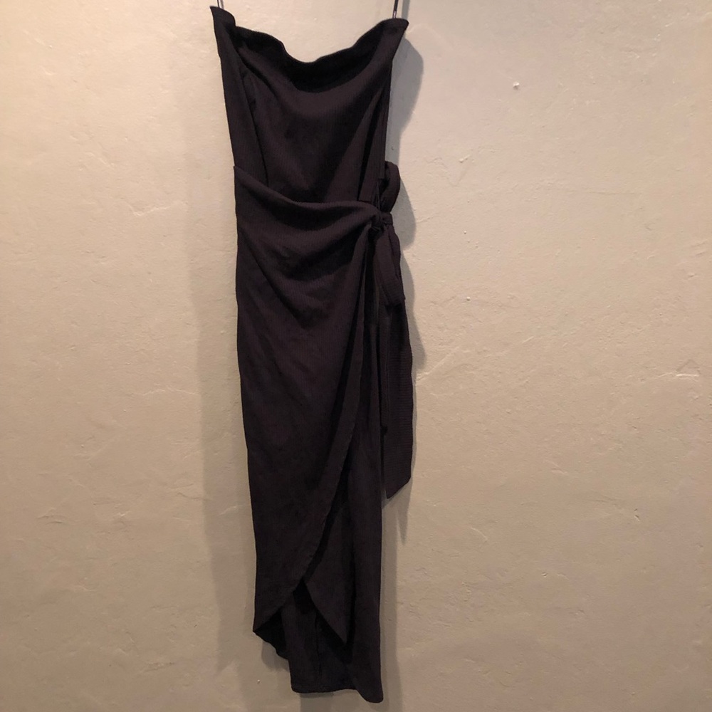 Forever 21 ribbed faux wrap tube dress